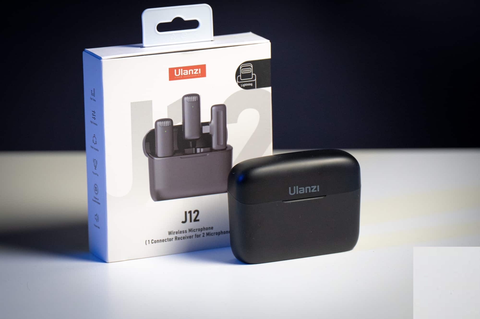 ULANZI J12 Lightning Jack Wireless Lavalier Microphone for iPhone, 2-in-1 Plug N Play Mic with Charging Case for Phone Video Recording Interview Youtubers Vloggers, 65ft Transmission Range. 