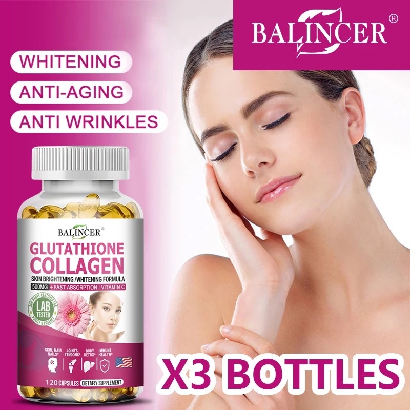 balincer collagen glutathione Balincer Glutathione Whitening Capsules, Collagen - Anti-aging, Immune Support, Improve Skin, Hair, Nails