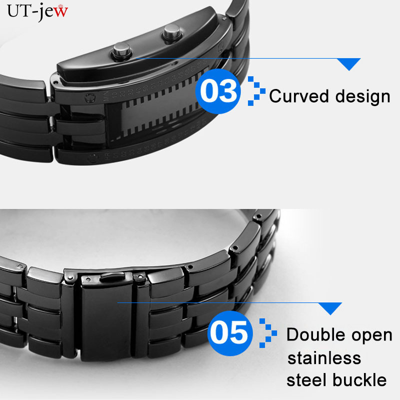 Men's Wrist LED Digital Sport Watch Matrix Waterproof Binary Multi-function Fashion Gift. 