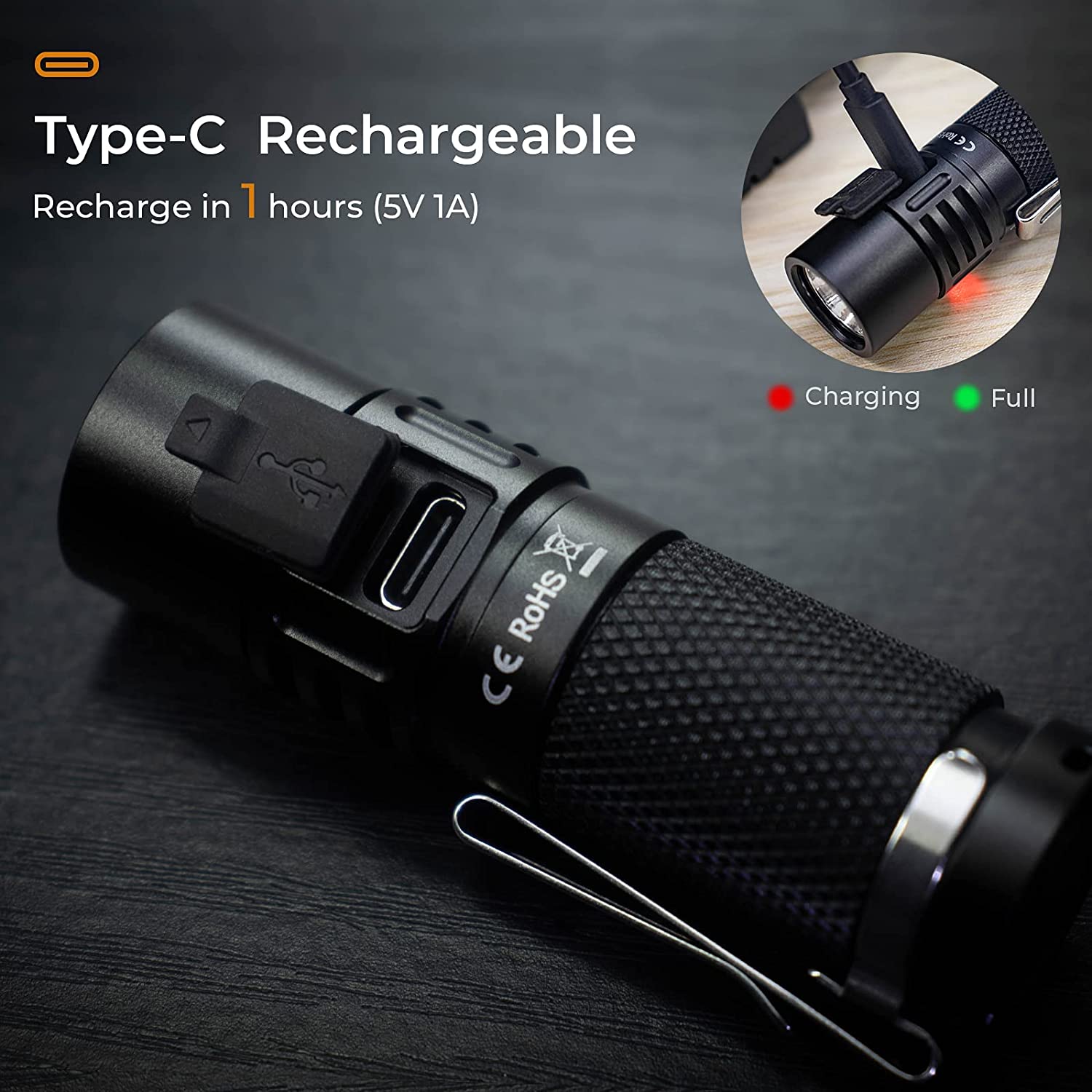 Sofirn SC21 USB C Rechargeable LED Flashlight 16340 Mini Torch 1000LM LH351D 90CRI with Magnet Tail. 