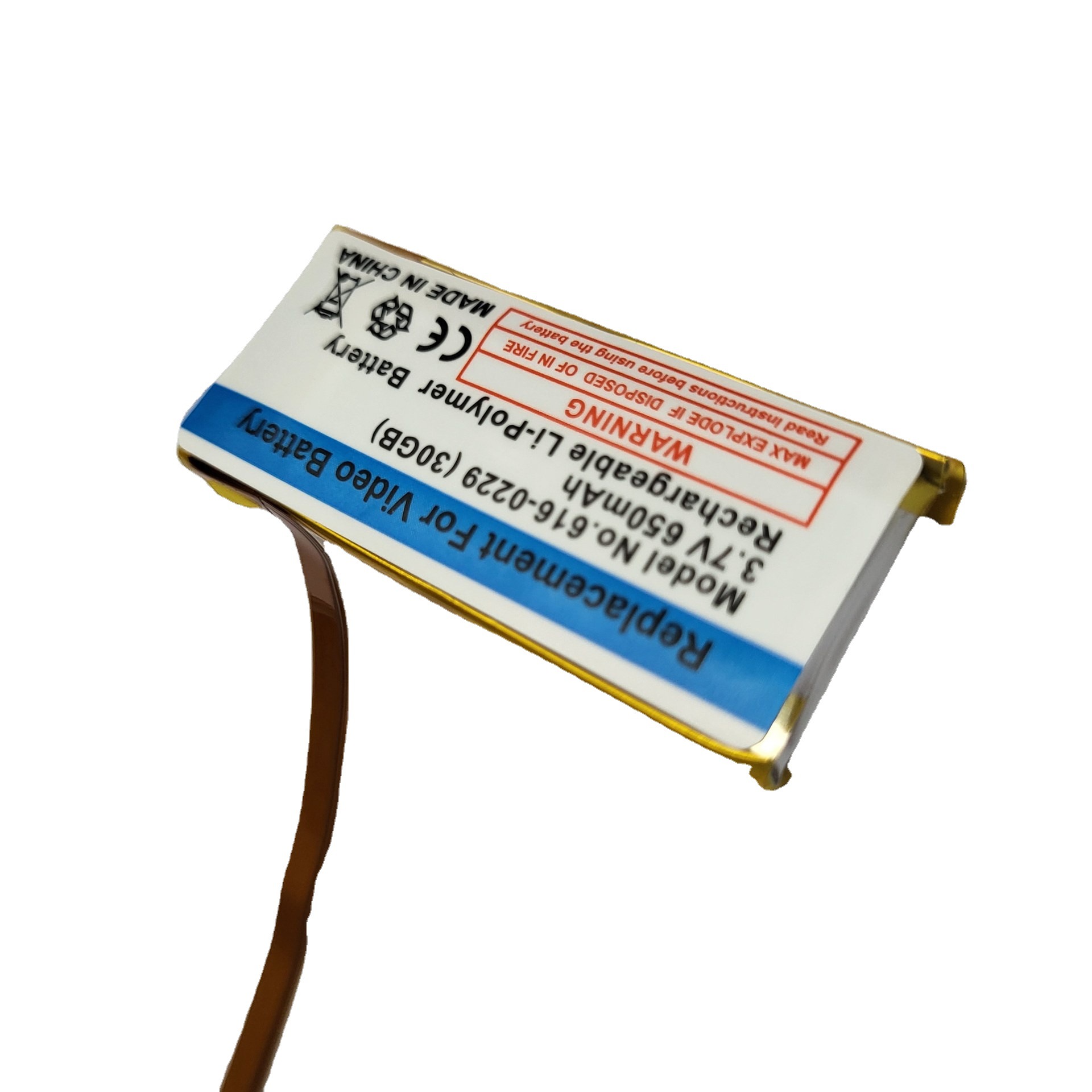 For iPod classic 5th 30GB 616-0229 3.7V650mAh Apple MP4 with built-in lithium battery. 