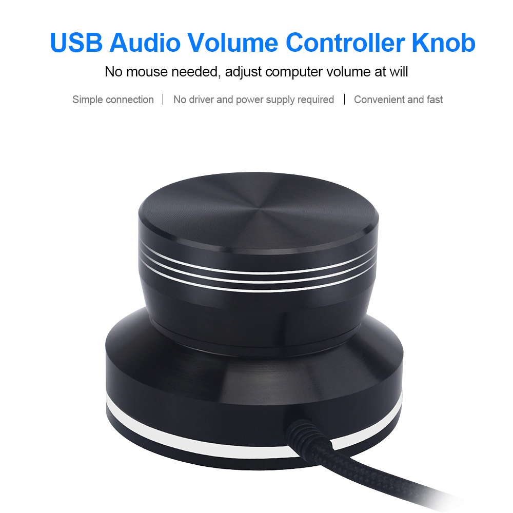 AIMOS USB Audio Volume Controller Knob, Volume Adjuster Rotary Computer Speaker Volume Control Switch For Win7/8/10/XP/Mac/Vista Android (Black). 
