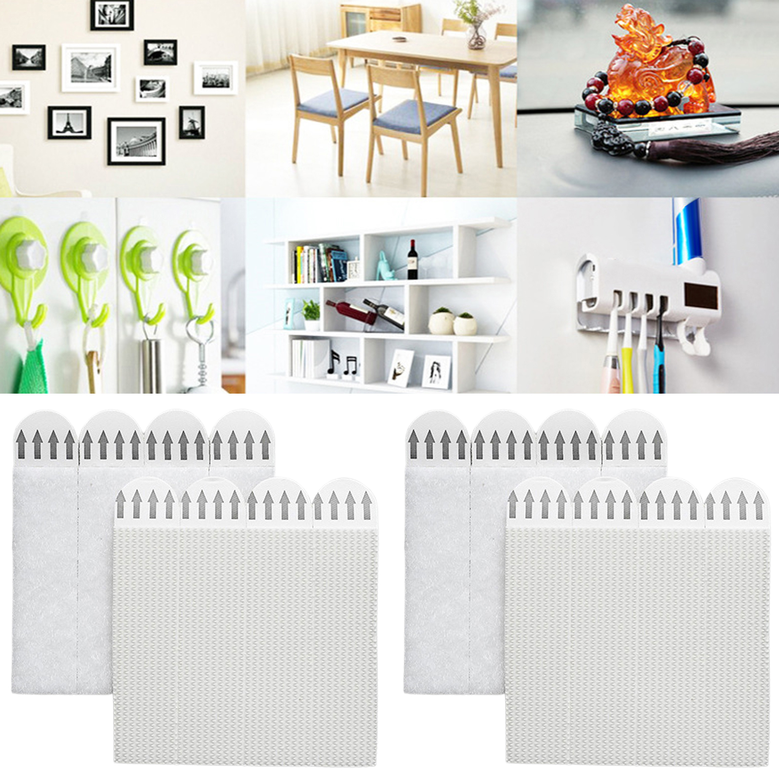 Wall-friendly Adhesive Strips Damage-free Large Picture Hanging Strips Heavy Duty Adhesive Hangers for Walls Non-punching Sticky Poster Strips Ideal for Frame Mounting 12 Pairs. 