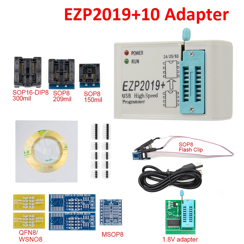 【happy one】EZP2019 USB SPI Programmer High-Speed EZP 2019 Support24 25 93 EEPROM Flash BIOS Chip with 10. 