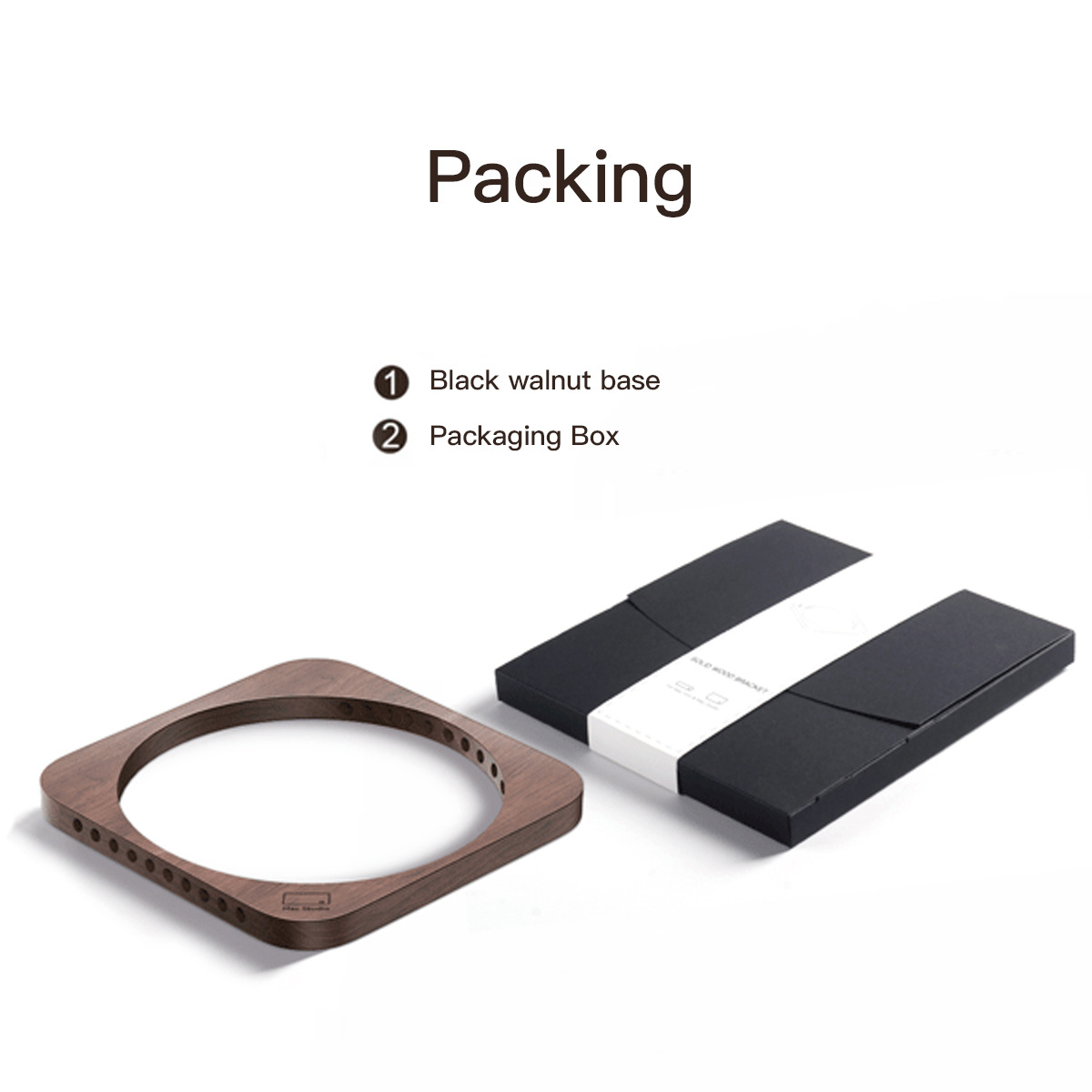 Dust Stand for MAC Mini Desk Base Cooling Stand Walnut Stand for MAC Studio. 