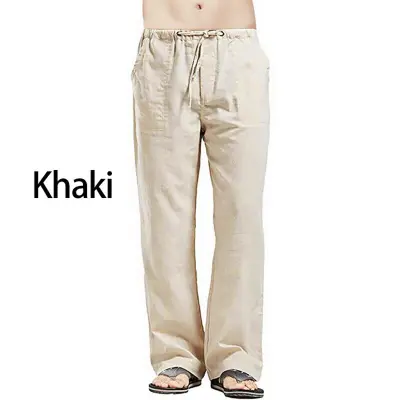 New Mens Linen Trousers Summer Pants Plus Size 5XL Casual Male