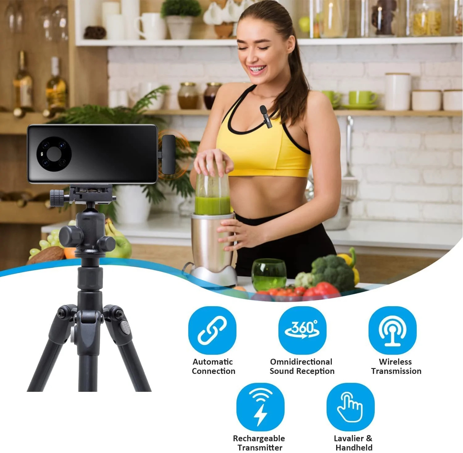 K8 Wireless Microphone for Type C Port Smartphone Mobile Microphone and live streaming microphone accessories. 