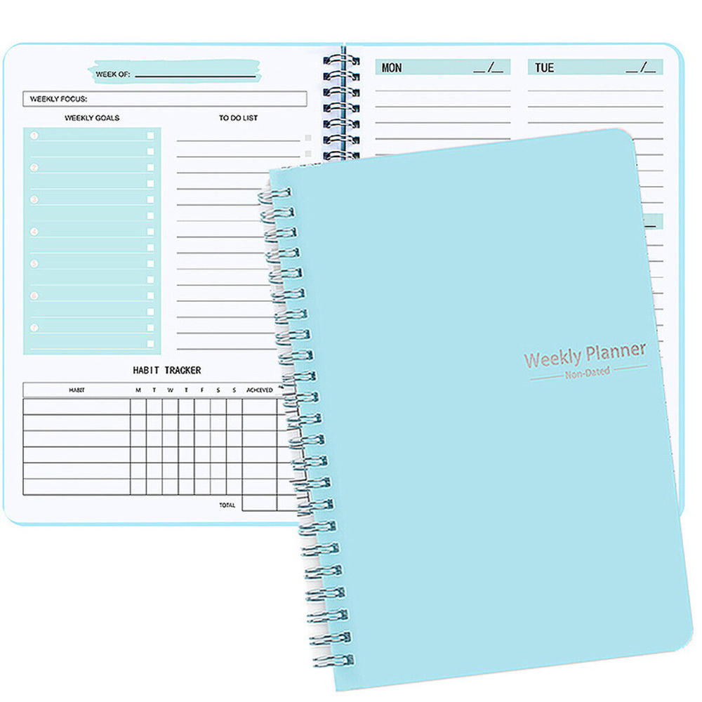 Journal Weekly Planner Notebook Durable Daily Portable To Do List Journal Monthly A5 Daily Notebook for Work Study Travel Goal setting Personal development. 