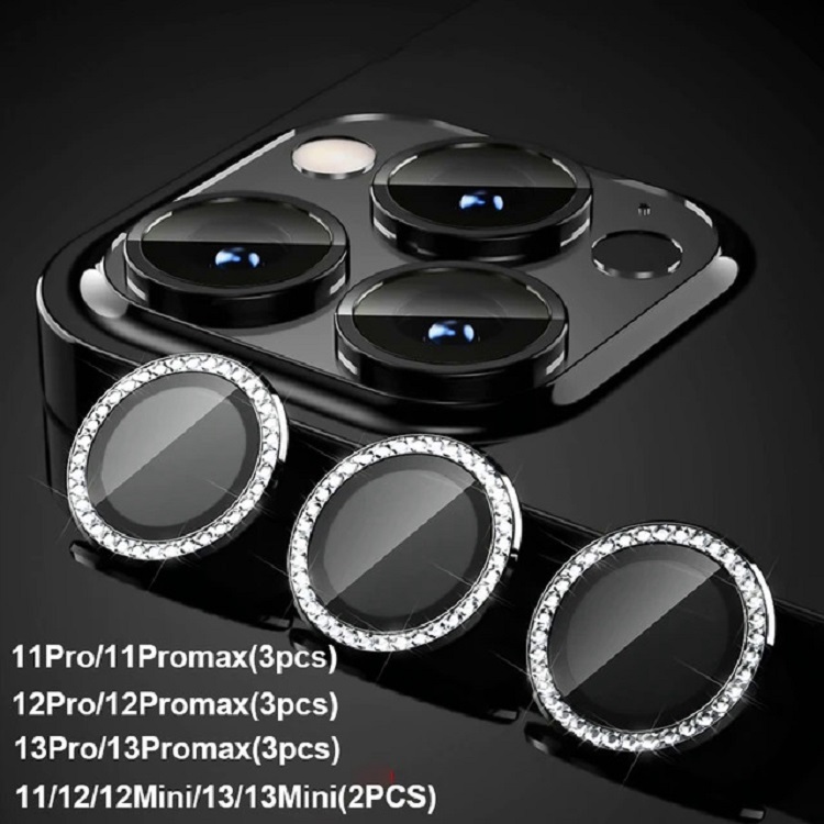 For iPhone 15 Pro Max /15 pro Diamond Camera Lens Protectors Camera Metal Ring Glass for iPhone 15 pro max/15 pro Protective Cap. 