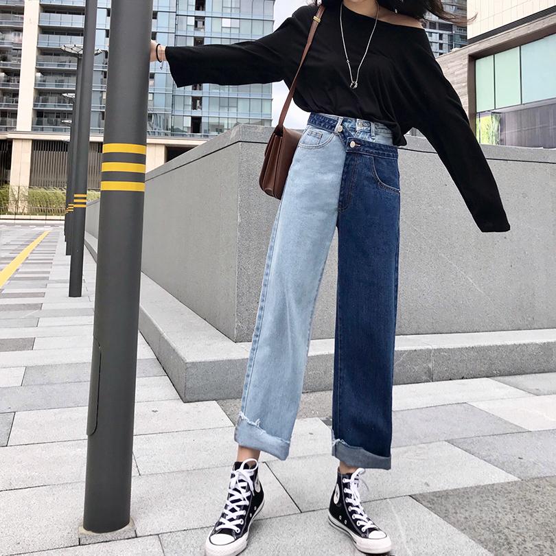 Casual Wide Leg Cropped Denim Pants 
