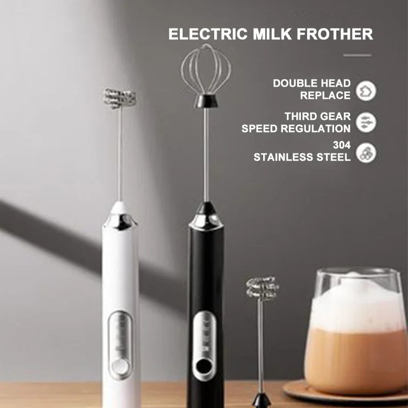 Hand Mixer Electric Milk Frother Whisk Egg Beater USB Rechargeable Handheld Coffee Blender Milk Shaker Mixer Foamer Food Blender