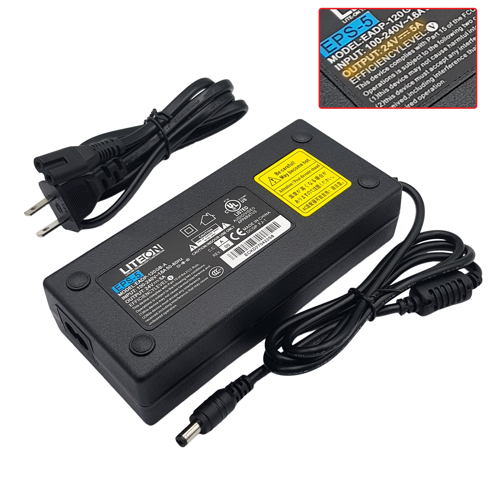 24V DC Power Supply 24 Volt 5A 120W Power Adapter 100V~240V AC to DC Converter Transformer. 