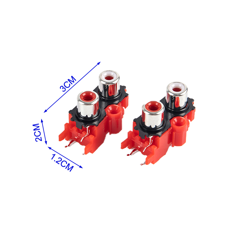 2Pcs 2P 4P 6P 8P RCA Female Audio Video Plug AV Connector Socket Connector AV2-8.4-13 Red PCB Parts Tetuo