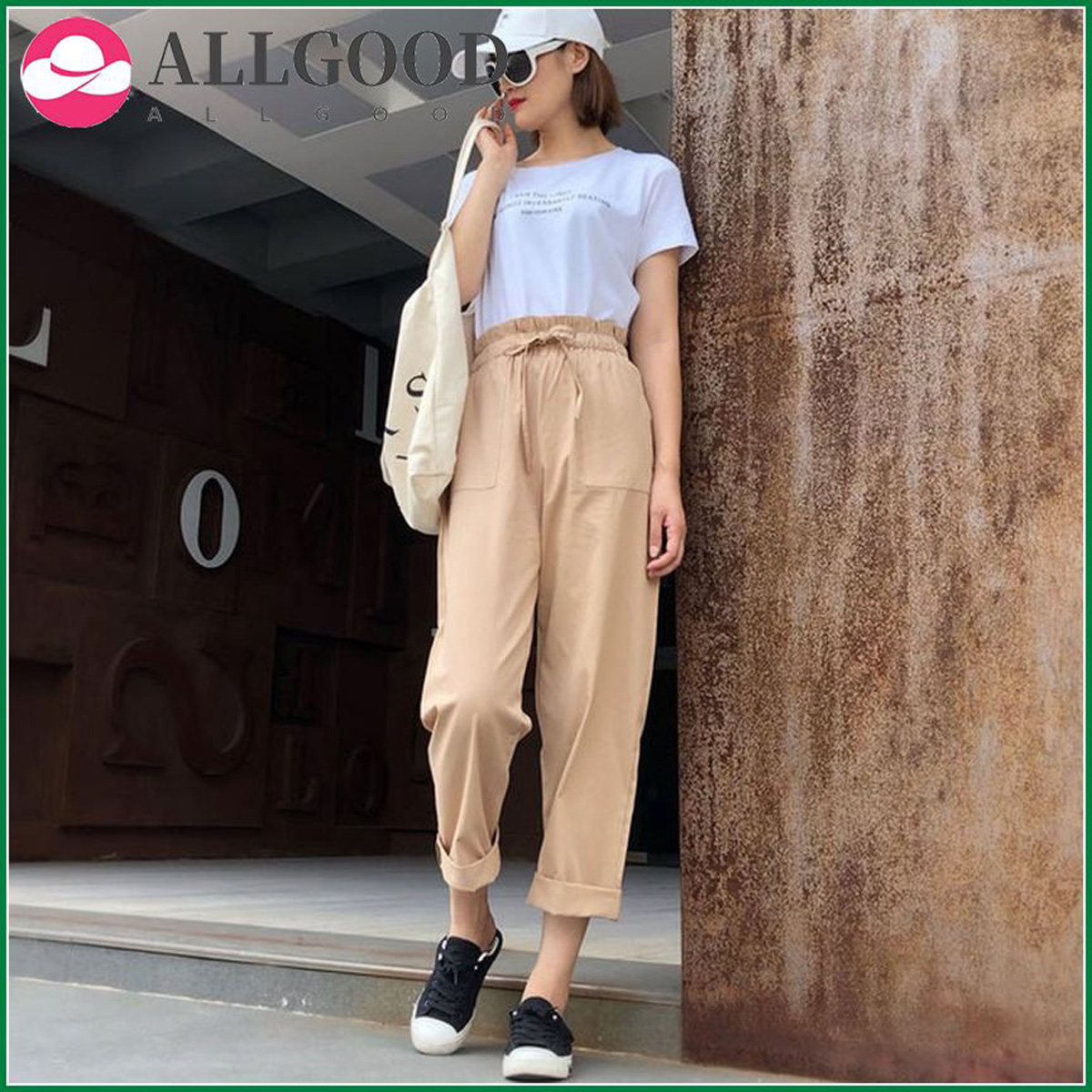 Casual Pants Women Ruffle Ankle-length 