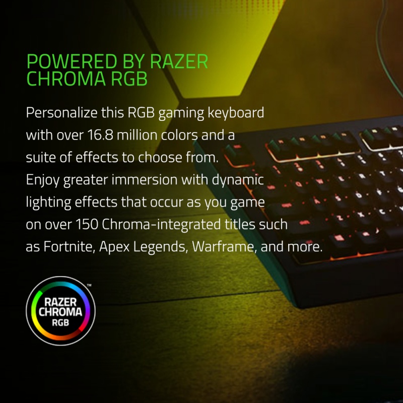Razer Cynosa V2 Gaming Keyboard Wired Membrane Keyboard with Chroma RGB Lighting/Individually Backlit Keys/Spill-Resistant/Fully Programmable/Media Keys Compatible for Windows/Mac. 