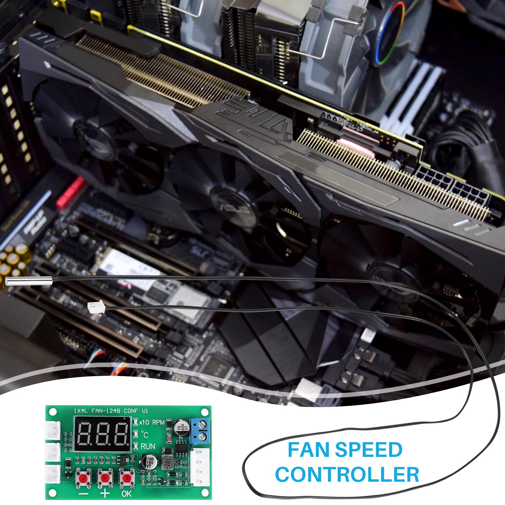 DC 12V 24V 48V 5A 2 3 4 Wire PWM Motor Fan Speed Temperature Control. 