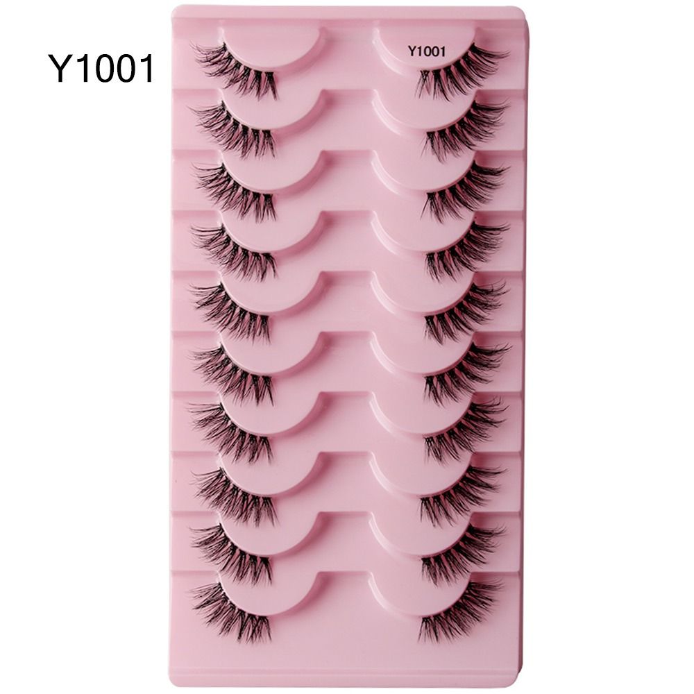 Short Half Eyelashes Accent Corner Lashes Natural Look Cat Eye Half Lashes with Clear Band False Eyelashes. 