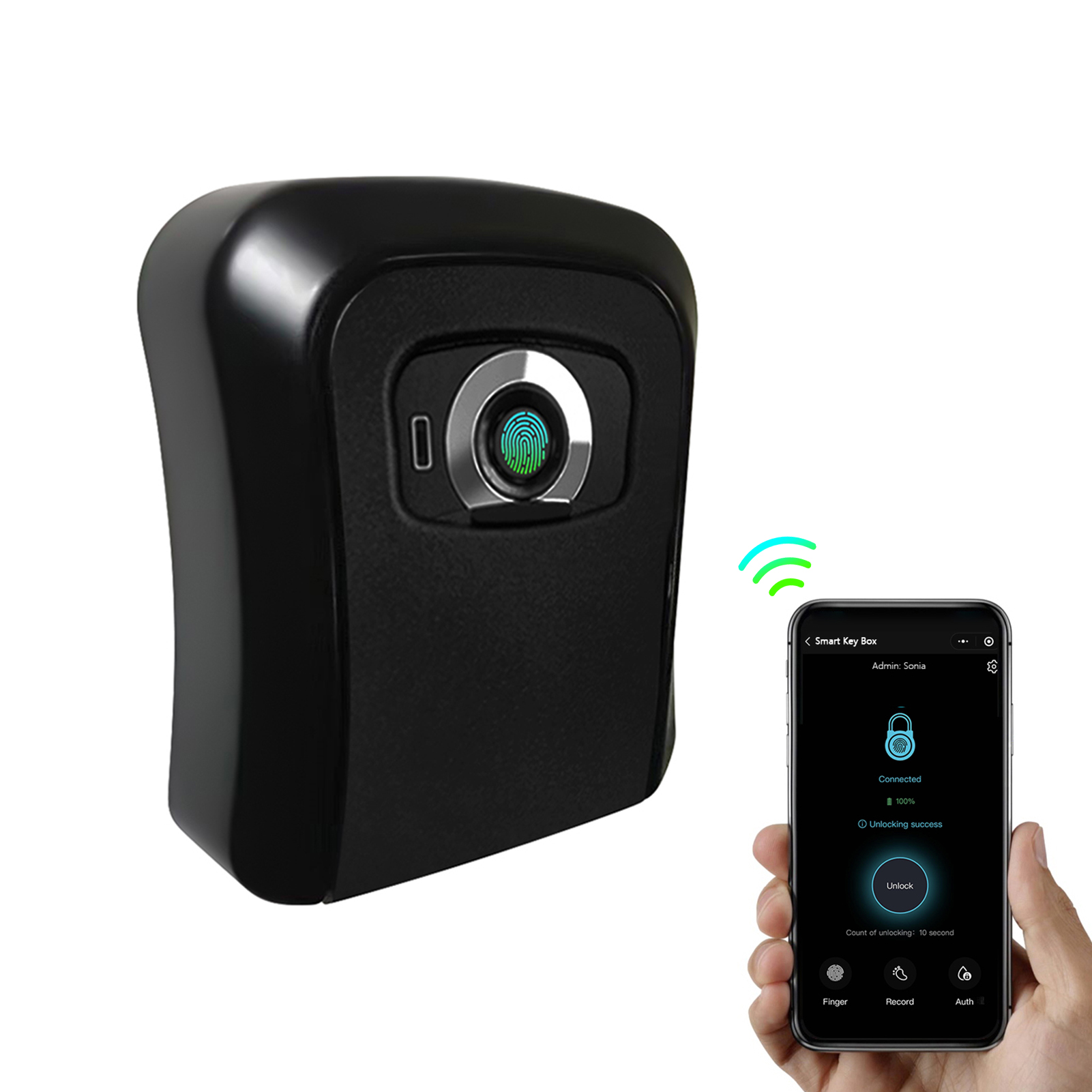 KOGEEK Smart Key Lock Box Storage Box APP & Fingerprint Unlocking 100 Groups Capacity Rechargeable Key Safe Box Holder Wall Mount for Home Office Apartment Warehouse. 
