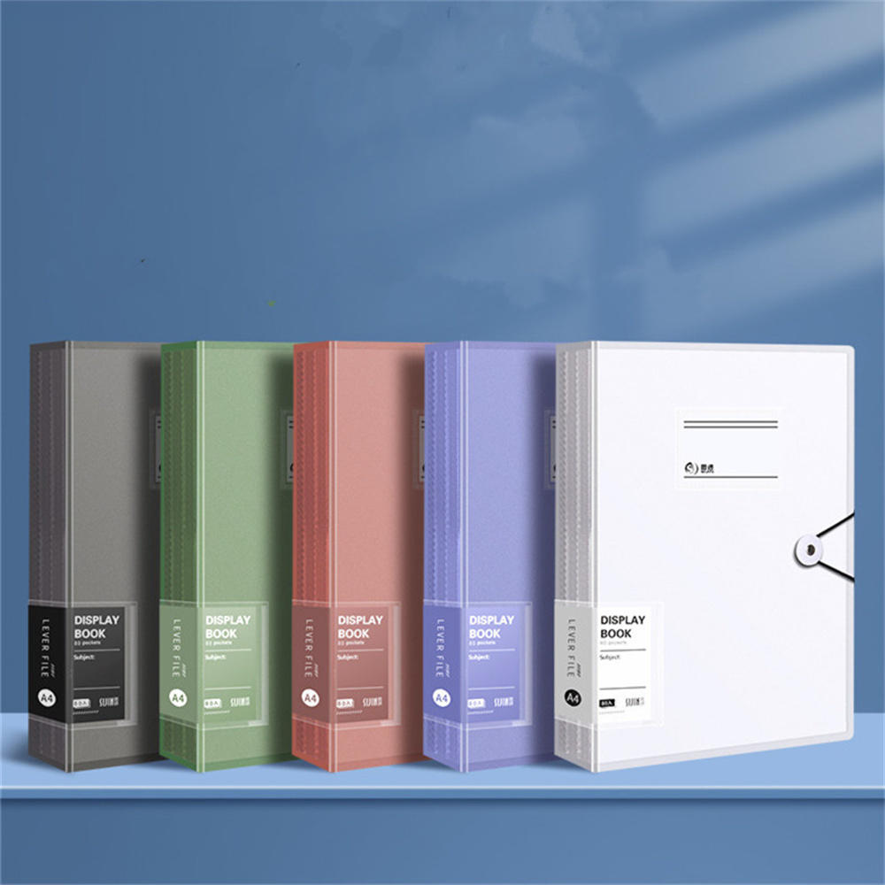 A4 File Folder Display Book Transparent Insert Paper Document Organizer Bag Office Supplies Stationery. 