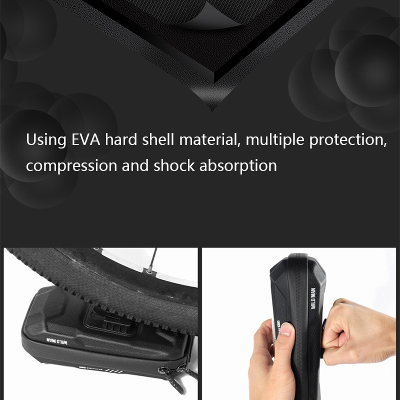 (New)WILD MAN X3 0.5L EVA Hard Shell Bicycle Touch Screen Phone Bag. 
