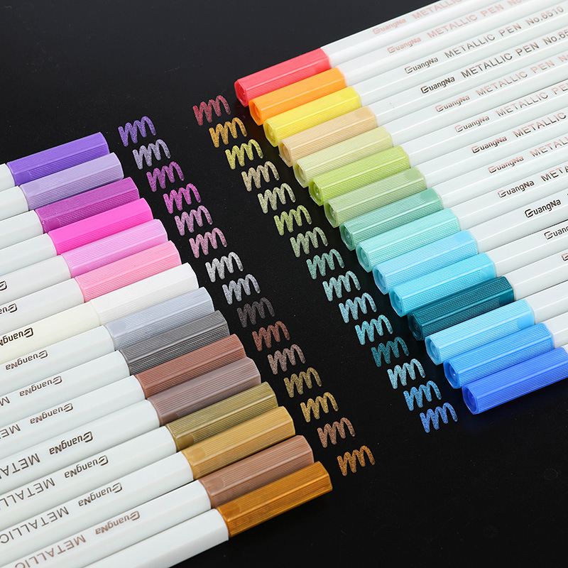Guangna 6510 metallic color marker pen set color ceramic painting DIY photo album signature sign-in pen. 