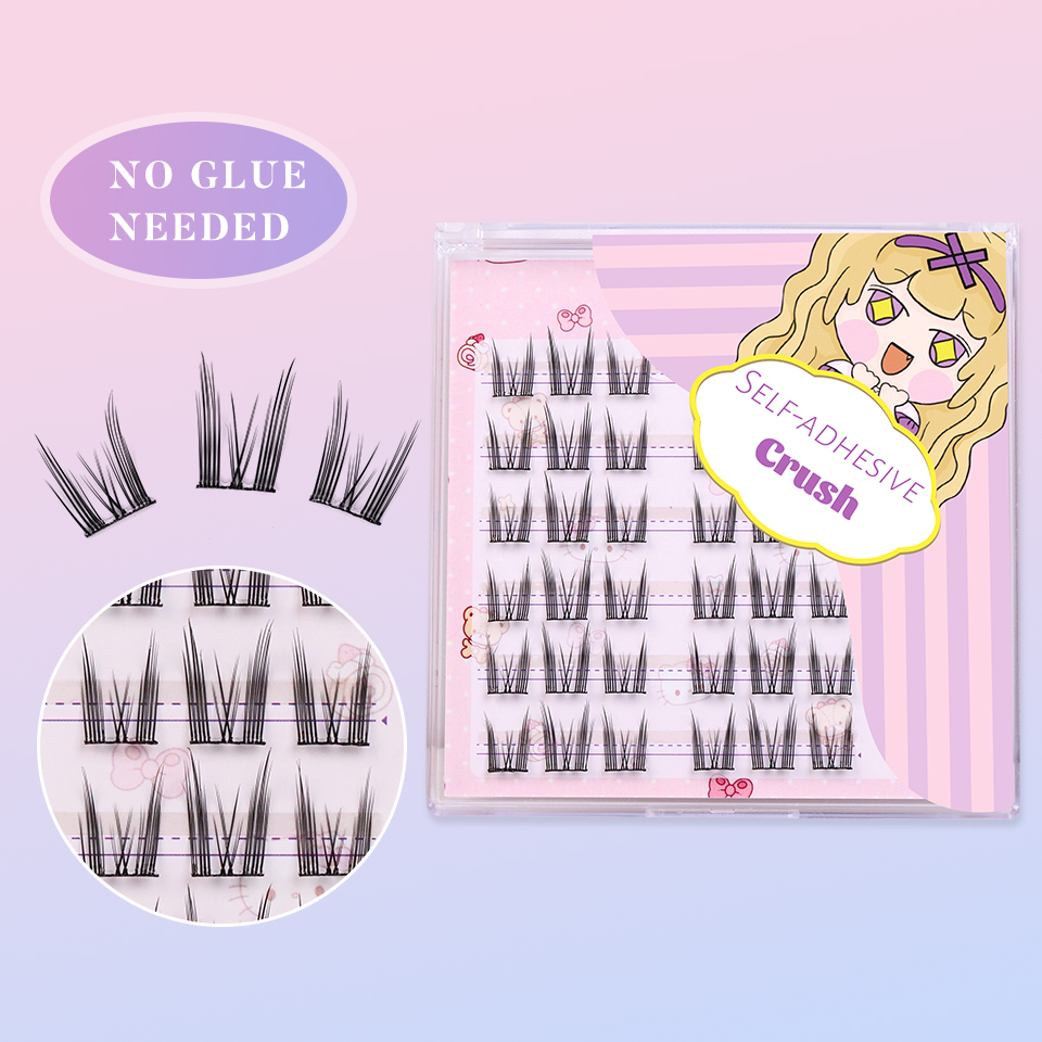 RUJADE Glue-free DIY Bottom Lashes Lower Lashes Self Adhensive DIY Eyelash Extension Natural Soft Anime Eyelashes Makeup