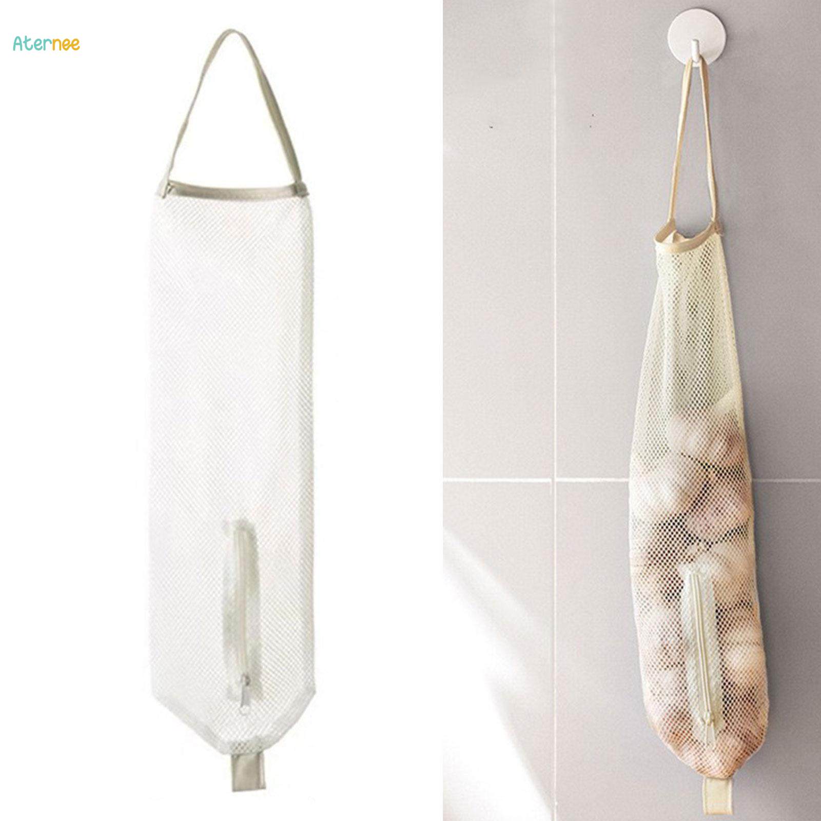 Mesh Garlic Net Bag Reusable Mesh Bag with Handle for Onions Fruit Potatoes