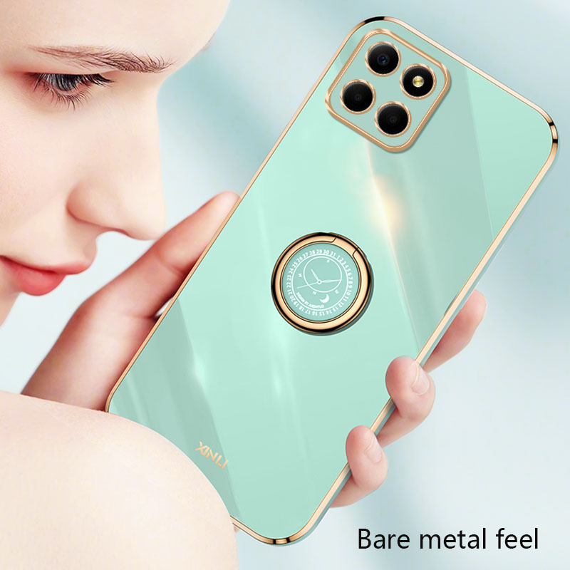 Tokifu For Honor X6 Case Luxury 6D Plating Soft Back Cover Silicone Phone Cases With Stand. 