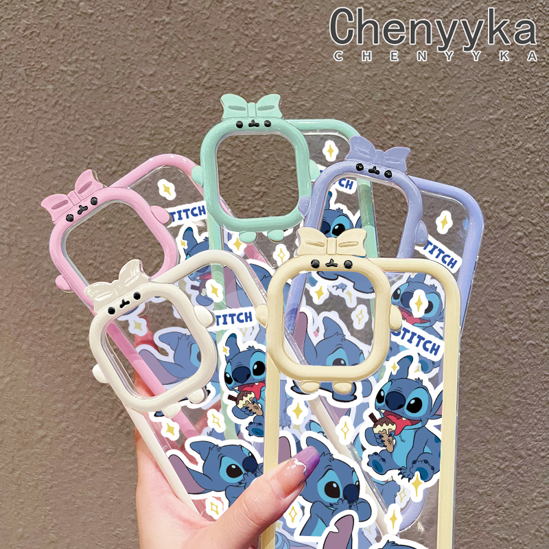 Chenyyka For Realme C2 C2S OPPO A1K Case Cartoon Cute Stitch Shockproof Clear Phone Cases Lovely Little Monster Camera Lens Protective Cover Soft Silicone Transparent Shell. 