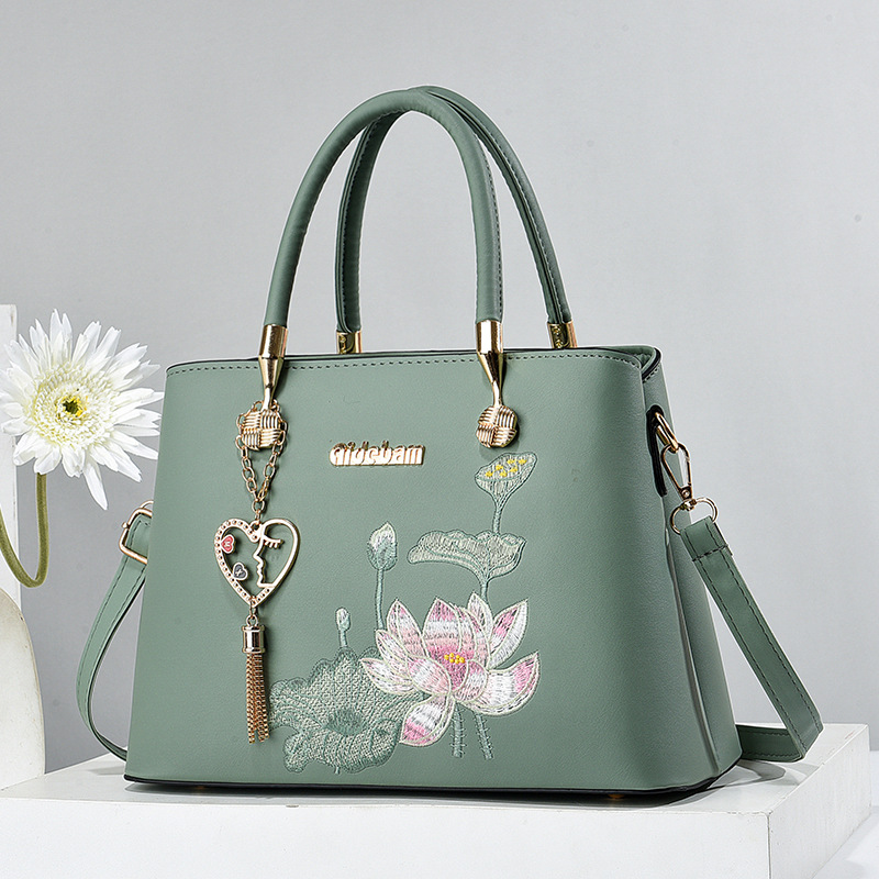 Handbag, large-capacity, high-quality, embroidered women's bag, Internet celebrity, versatile, foreign-style cross-body bag, mother's practical women's bag