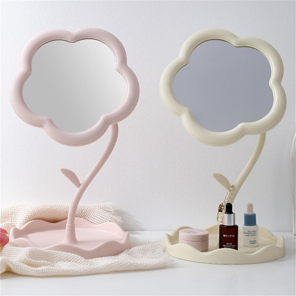 Desktop Makeup Mirror Reflective High-Definition Cute Dressing Mirror Sunflower Shaped Detachable Sunflower Mirror for Home Decor  Image Versatile Space Saving Gift-Ready Vanity Accessory Bedroom. 