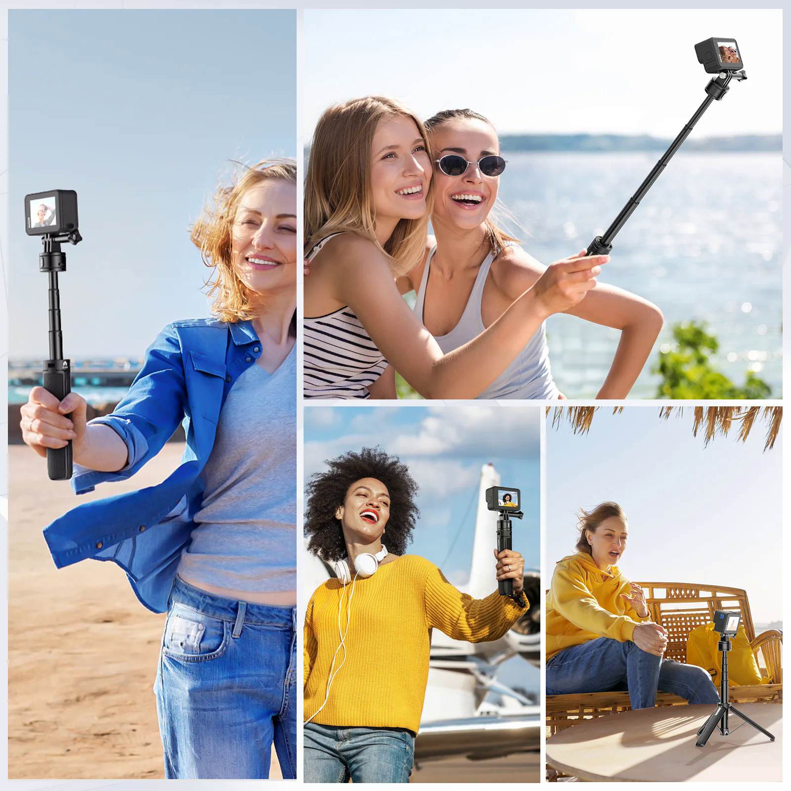 Water Action Camera Tripod For Gopro DJI OSMO ACTION Insta 360 Magnetic Quick Release Stand Outdoor Travel Vlog Sellfie Stick. 