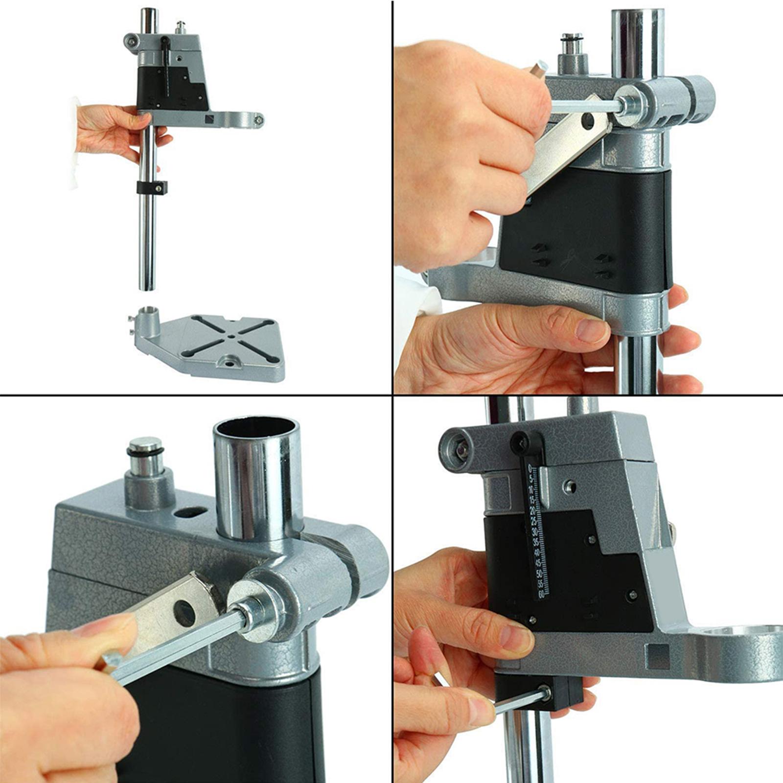Drill Press Stand for Hand Drill,Adjustable Bench Clamp Drill Press Floor Stand Workbench Repair Tool for Drilling Collet Workshop Aluminum Base. 