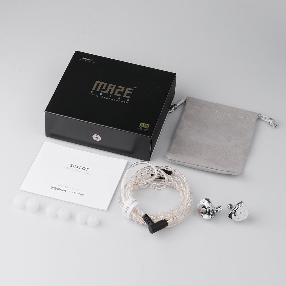 SIMGOT EW200 HiFi 이어폰 SCP 10mm Diaphragm Dual-Magnetic-Circuit Dual-Cavity Dynamic Driver In-Ear Earphones Computer Games Music. 