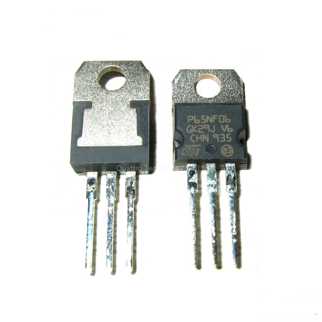 Medium Quality STP65NF06 P65NF06 MOSFET 65N06 Power MOSFET 60A 60V 110W N-Channel TO-220 3 Pin Leads 65NF06 MOSFET Transistor Power MOS Field Effect Transistor