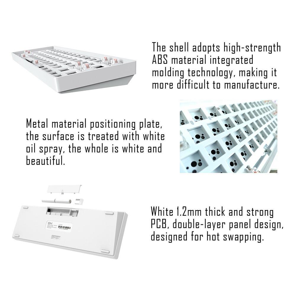TESTER68 Customized Mechanical Keyboard Kit TES68 Hot-swappable Shaft Base Axis 2.4G Bluetooth Customized Wireless Keyboar. 