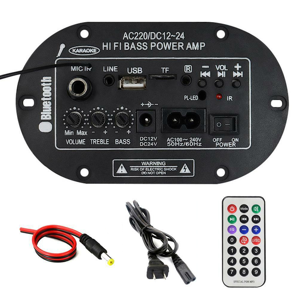 30W Amplifier Board Audio Bluetooth Amplificador USB Dac FM Radio TF Player Subwoofer DIY Amplifiers For Motorcycle Car Home