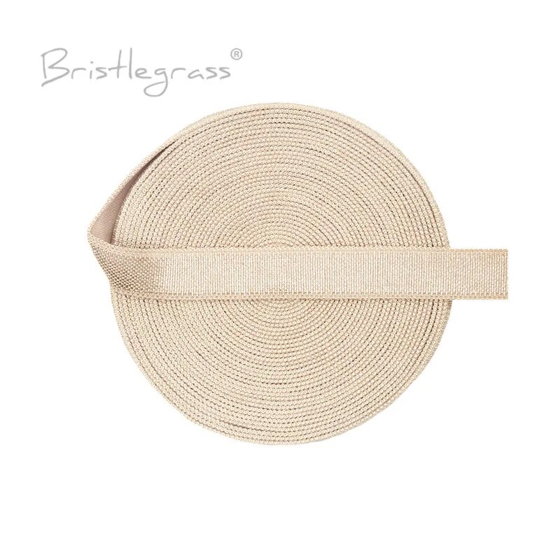 BRISTLEGRASS 10 Yard 3/8 10mm Solid Spandex Satin Band Shiny Non-foldover Elastic Headband Bra Strap Dress Lace Trim DIY Sewing. 
