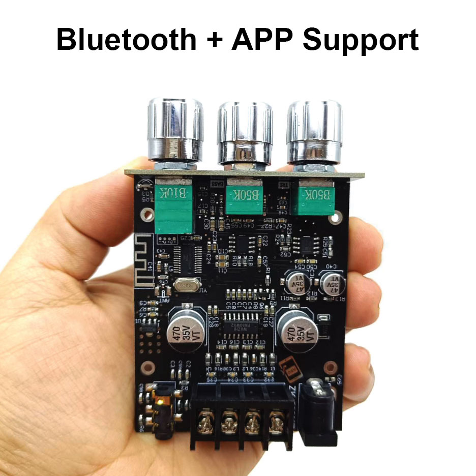 Wuzhi Audio ZK-502MT With APP Bluetooth 5.0 50W+50W Class D Amplifier 2.0 Channel with APP Support. 