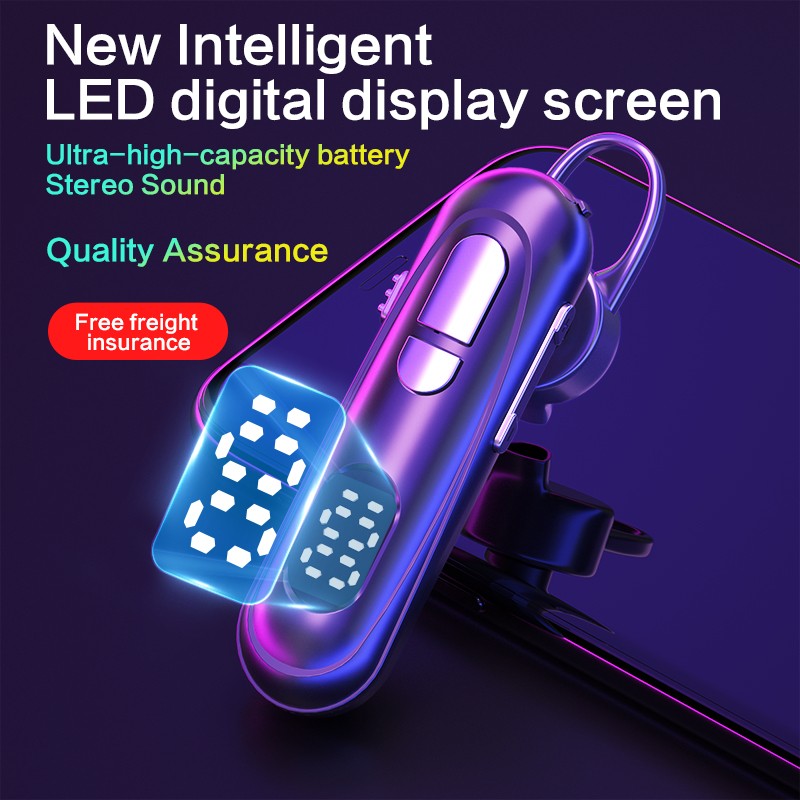 【FUPANG】[CVC 6.0 Bluetooth 5.1] Bluetooth 5.1 earphones with mic sport running headsets with LED digital display Noise Cancelling stereo earpieces running, sports, fitness, gym. 