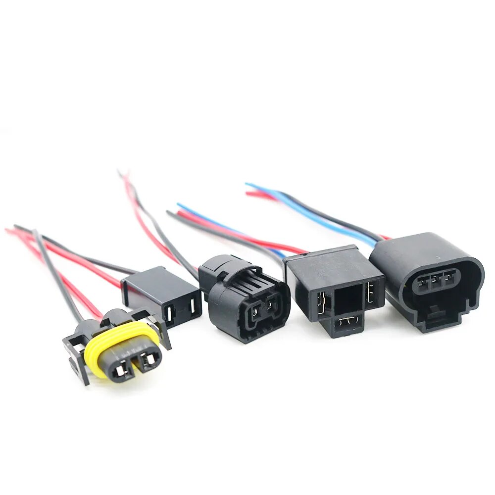 1Pcs H4 H7 H11 H13 H16 5202 Female Adapter Sockets pigtail Wiring Harness Connector Holder Plug For Headlight Fog Light Retrofit. 