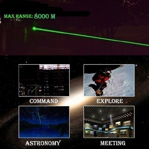 Super Powerful Burning Laser 5Miles Range 532nm Green/Red Laser Pointer Light Pen Visible Beam 8000M Lazer Torch. 