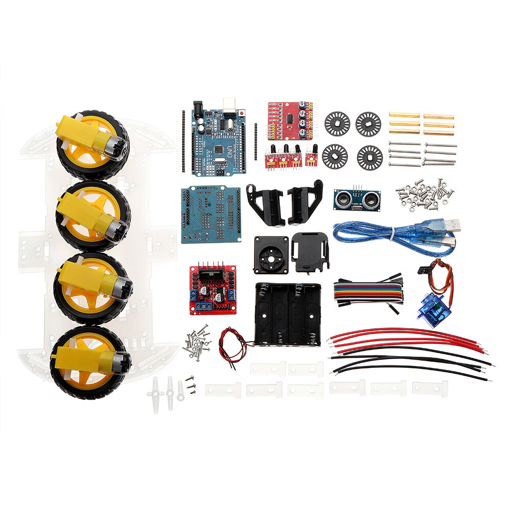 Intelligent car chassis encoder Arduino ultrasonic module. 