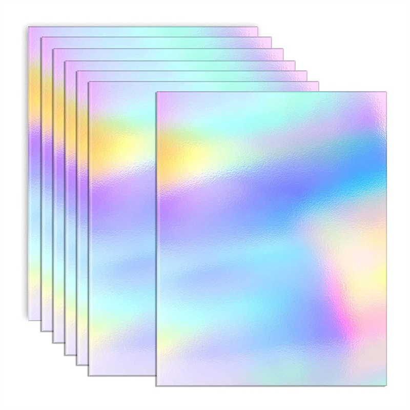 Metallic Holographic Card Shiny Mirror Paper Sheets Replacement Accessories Reflective Post Board Size 8.5 X 11 Inch 50 Pack