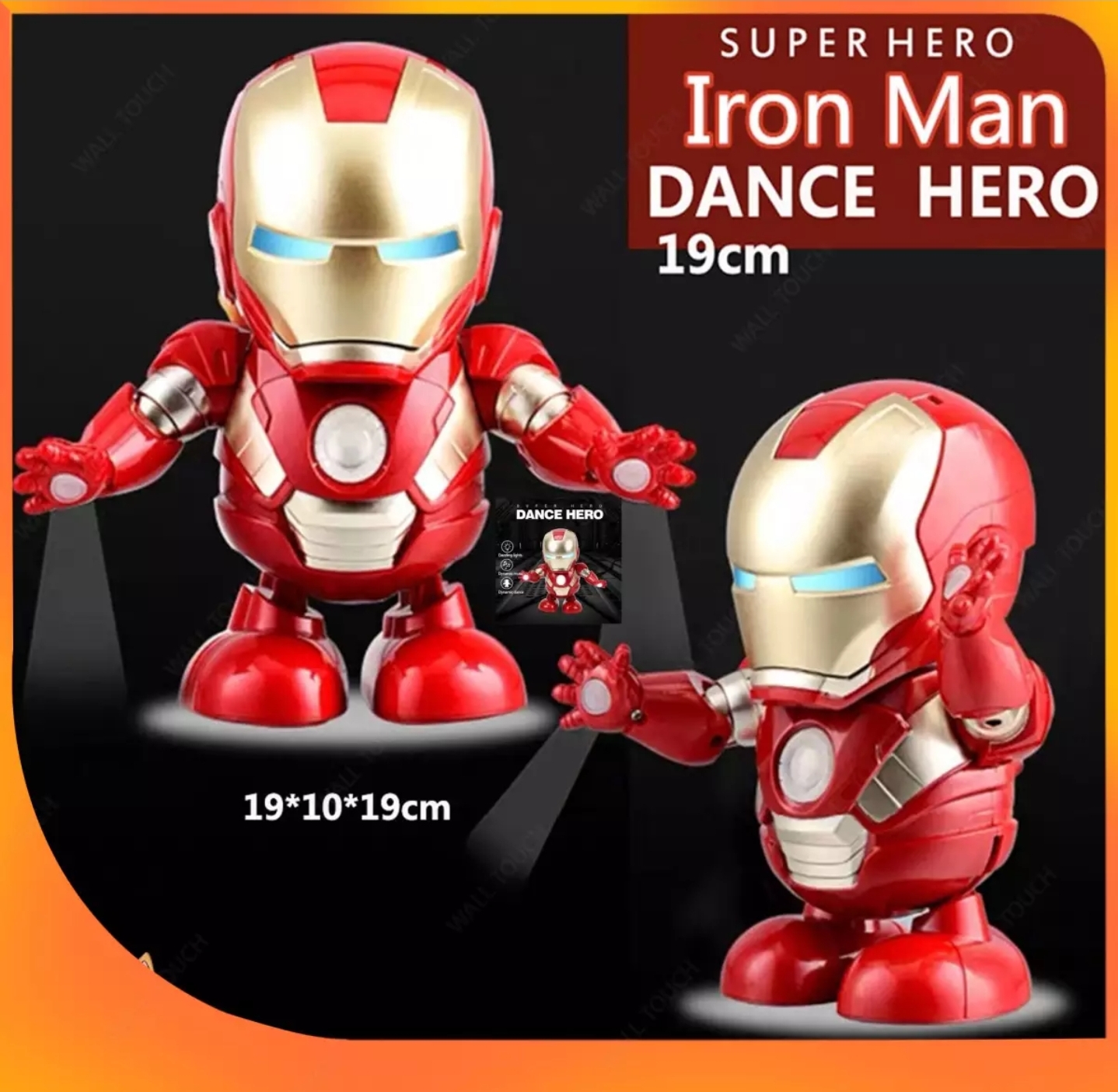 Iron Man-Dance Hero Super Hero  Iron Man  Dancing Robot Toy With Real Dance Move, Music And Lights For Kids. 