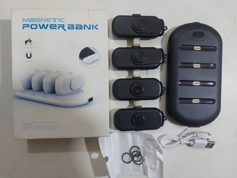 Fingerpow Portable Magnetic Charger Power Bank 4 in 1 All Port. 