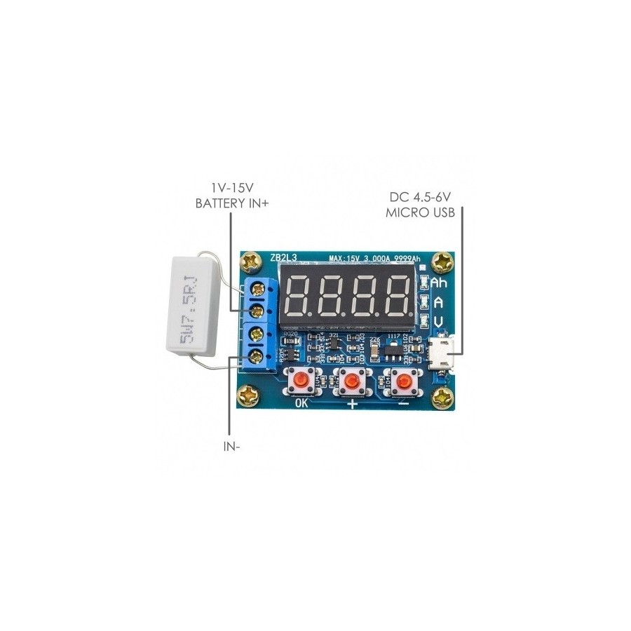 ZB2L3 Li-ion Lithium, Lead-acid 1.5V-12V Battery Capacity Meter & Discharge Tester for 18650 Li-ion Lithium Battery. 