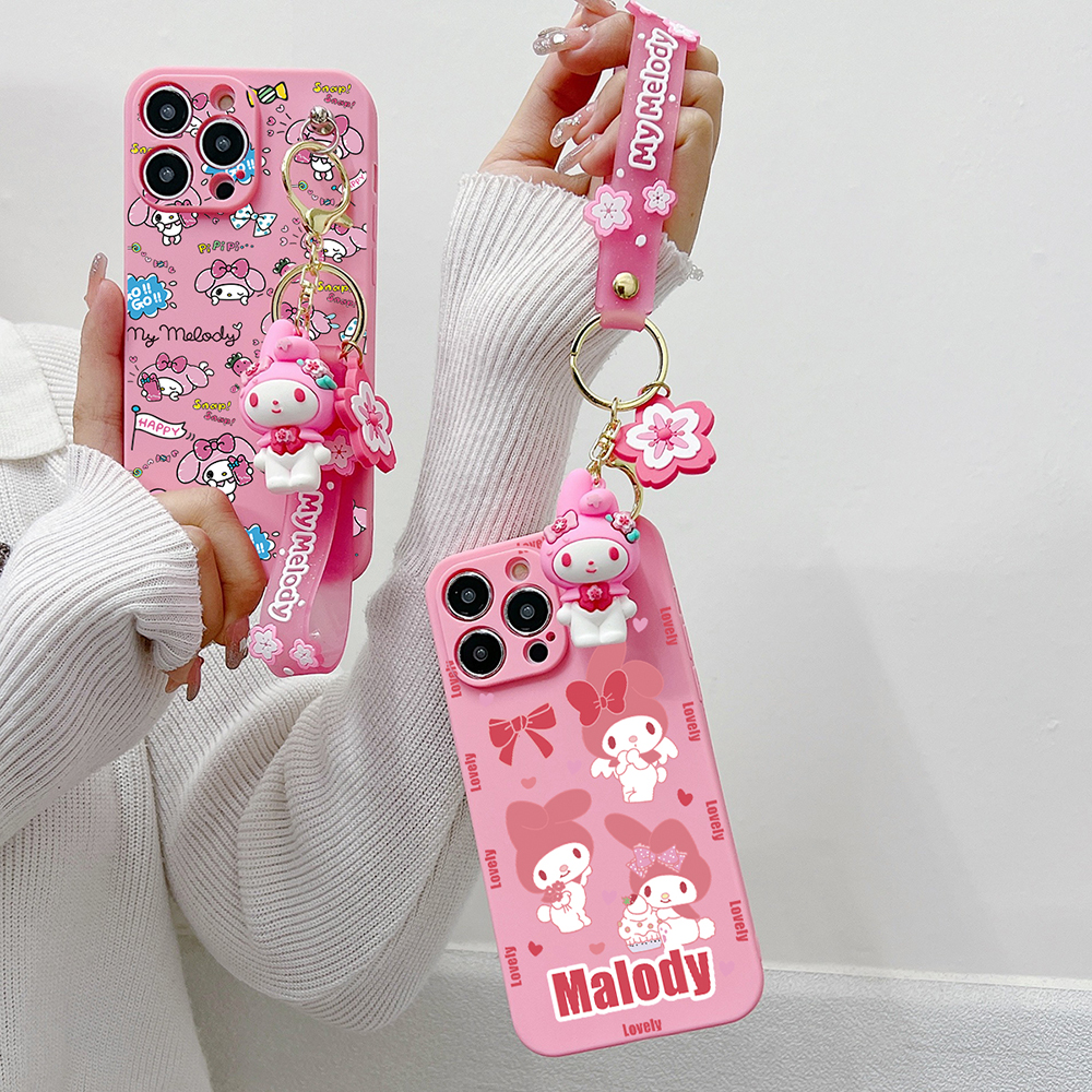 My Melody Soft Cover Case With Keychain For Xiaomi Redmi Note 8 8T 9 9A 9i 9C 10A 9T 10 10C 10X 11 11e 12 12C 13C 13R Pro 5G. 