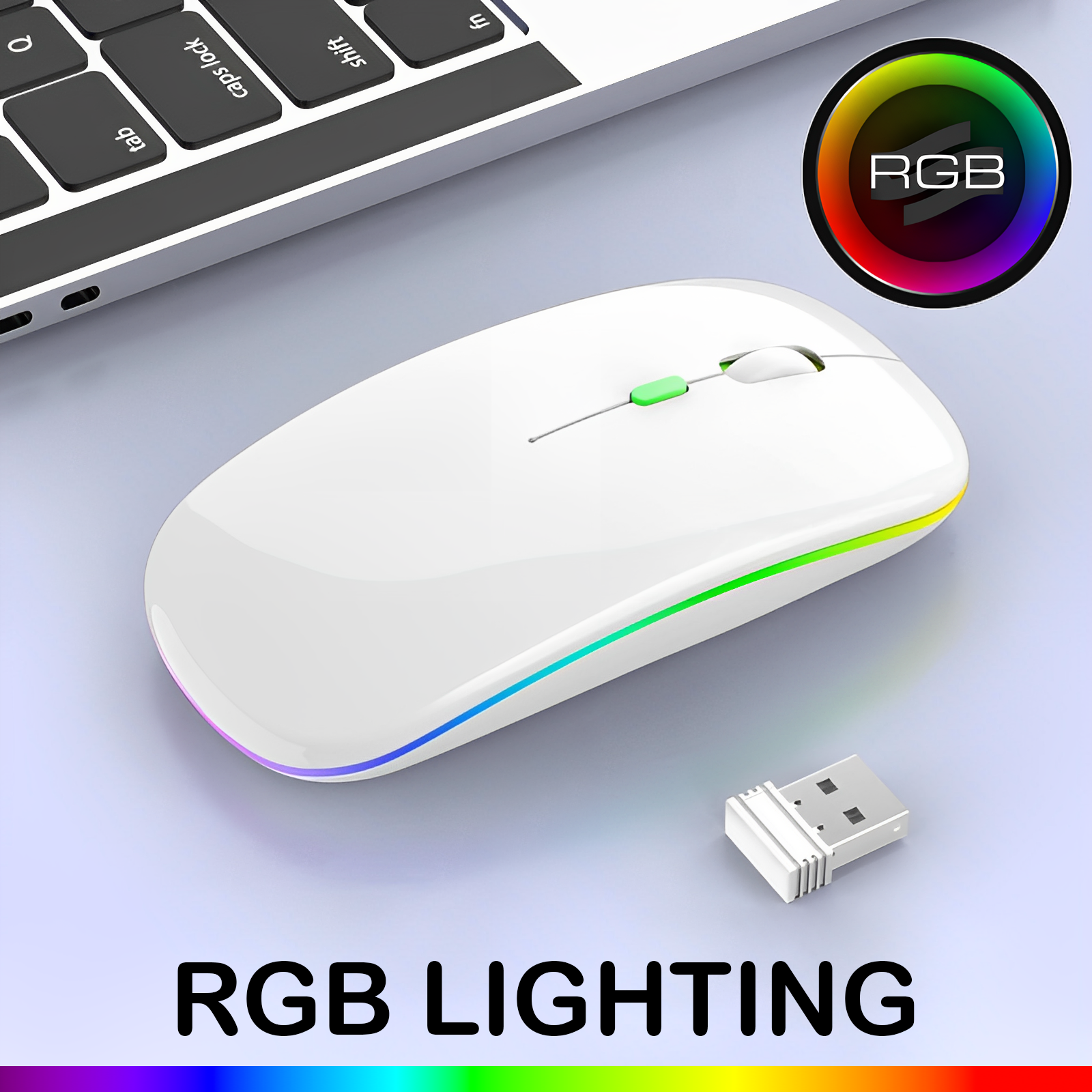 Bluetooth Mouse Plus Wireless Mouse M2 Dual Mode Rechargeable RGB Mouse DPI Button. 
