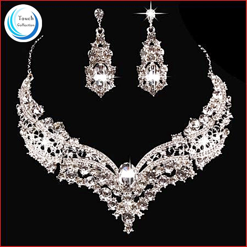 1 Set Alloy/Crystal Fashion Crystal Necklace & Drop Earrings Jewelry Set Wedding Party Jewelry Set